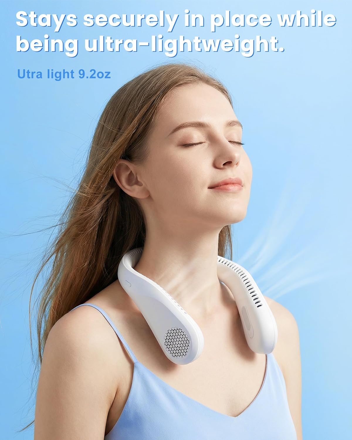 Portable Neck Fan - Rechargeable Personal Fan, 20 Hours Cooling Time, No Hair Tangling, Hands-Free Bladeless Fan for Travel, Birthday Gifts for Women and Men